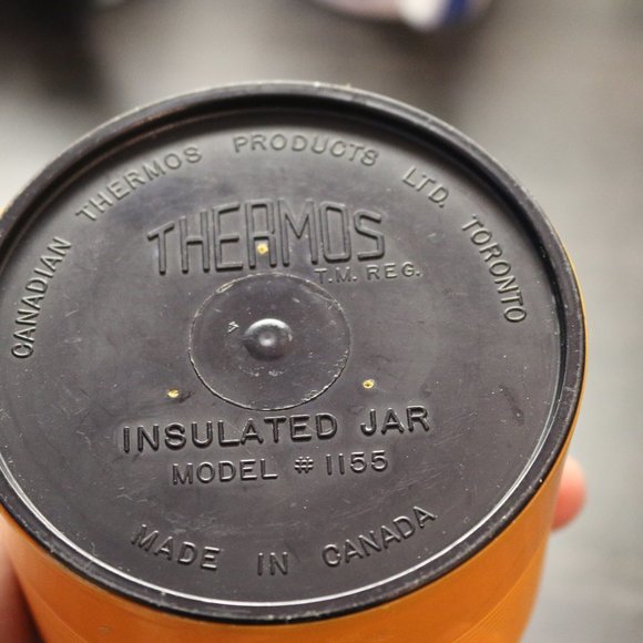 Vintage THERMOS King MODEL 1155 Insulated JAR 8oz Food Soup Orange White - Picture 4 of 4
